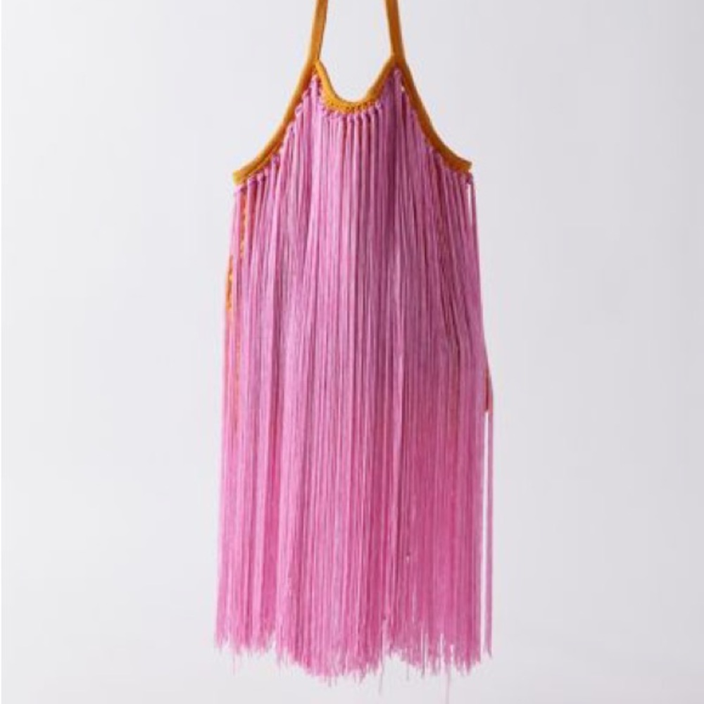 Fringe Mesh Tote Bag